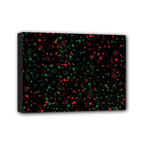 Confetti Star Dot Christmas Mini Canvas 7  X 5  (stretched) by uniart180623