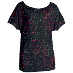 Confetti Star Dot Christmas Women s Oversized T-shirt by uniart180623