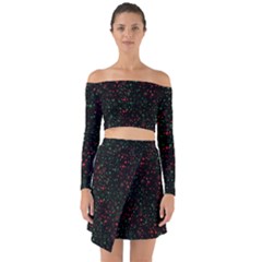 Confetti Star Dot Christmas Off Shoulder Top With Skirt Set by uniart180623