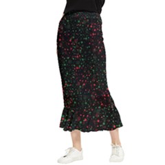 Confetti Star Dot Christmas Maxi Fishtail Chiffon Skirt by uniart180623