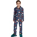 Christmas Background Design Pattern Kids  Long Sleeve Velvet Pajamas Set View1