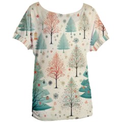 Christmas Tree Women s Oversized T-shirt by uniart180623