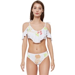 Bird Lover T- Shirtbird T- Shirt (38) Ruffle Edge Tie Up Bikini Set	