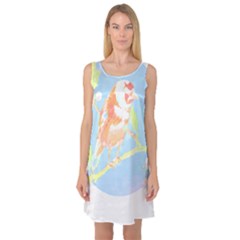 Birds Illustration T- Shirtbird T- Shirt (1) Sleeveless Satin Nightdress by EnriqueJohnson