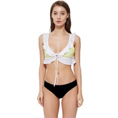 Birds Illustration T- Shirtbird T- Shirt (3) Low Cut Ruffle Edge Bikini Top