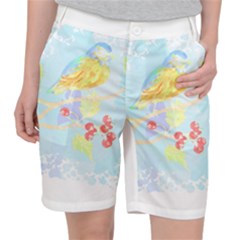 Birds Illustration T- Shirtbird T- Shirt (6) Women s Pocket Shorts by EnriqueJohnson