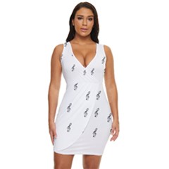 Black And White Pattern T- Shirt Black And White Pattern 7 Draped Bodycon Dress by EnriqueJohnson