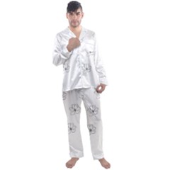 Black And White Pattern T- Shirt Black And White Pattern 11 Men s Long Sleeve Satin Pajamas Set by EnriqueJohnson