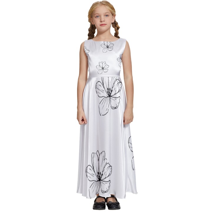 Black And White Pattern T- Shirt Black And White Pattern 11 Kids  Satin Sleeveless Maxi Dress