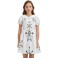 Black And White Pattern T- Shirt Black And White Pattern 12 Kids  Bow Tie Puff Sleeve Dress by EnriqueJohnson