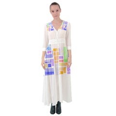 Blocks T- Shirt Blockage Abstract Art 2 T- Shirt Button Up Maxi Dress by EnriqueJohnson