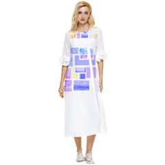 Blocks T- Shirt Blockage Abstract Art 2 T- Shirt Double Cuff Midi Dress by EnriqueJohnson