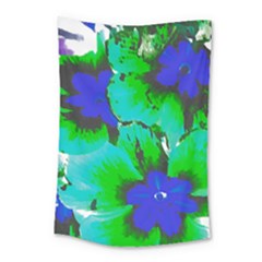 Blue T- Shirt Blue Flower Of Happiness Small Tapestry by EnriqueJohnson