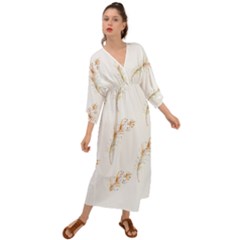 Boho Feather Pattern T- Shirt Boho Feather Pattern 8 Grecian Style  Maxi Dress