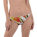 Boho Fire Feather Pattern T- Shirt Boho Fire Feather Pattern T- Shirt Ring Detail Bikini Bottoms View1