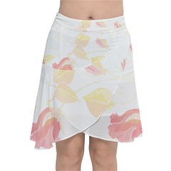 Botanical T- Shirt Botanical Beautiful Flowered T- Shirt Chiffon Wrap Front Skirt