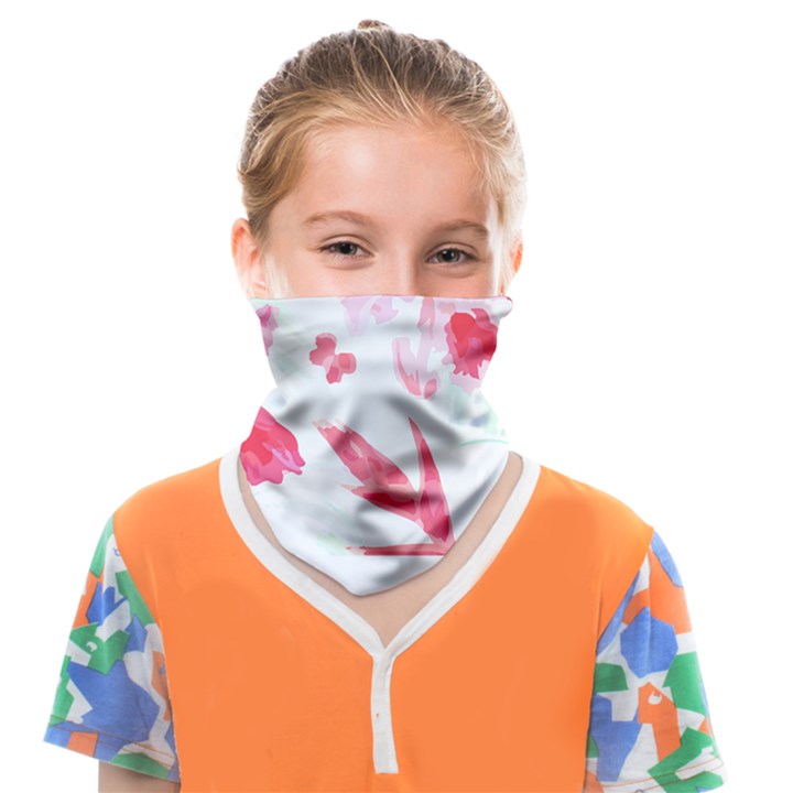 Botanical T- Shirt Botanical Charming Cardinal Flowers T- Shirt Face Covering Bandana (Kids)