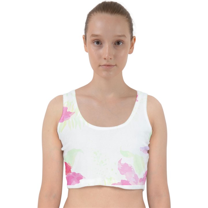 Botanical T- Shirt Botanical Creative Flora T- Shirt Velvet Racer Back Crop Top