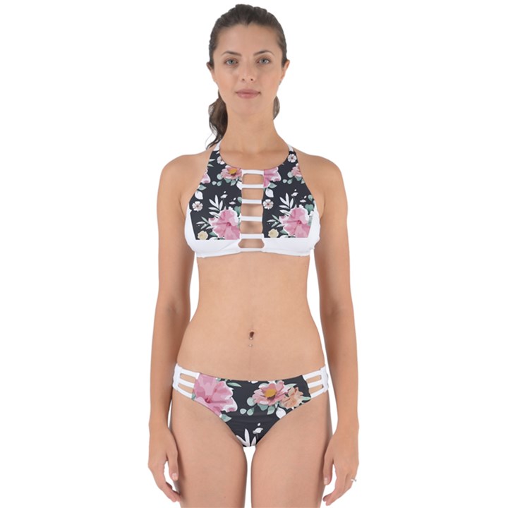 Botanical T- Shirt Botanical Graceful Pattern T- Shirt Perfectly Cut Out Bikini Set