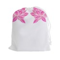 Breast Cancer T- Shirt Pink Ribbon Breast Cancer Survivor - Flowers Breast Cancer T- Shirt Drawstring Pouch (2XL) View1