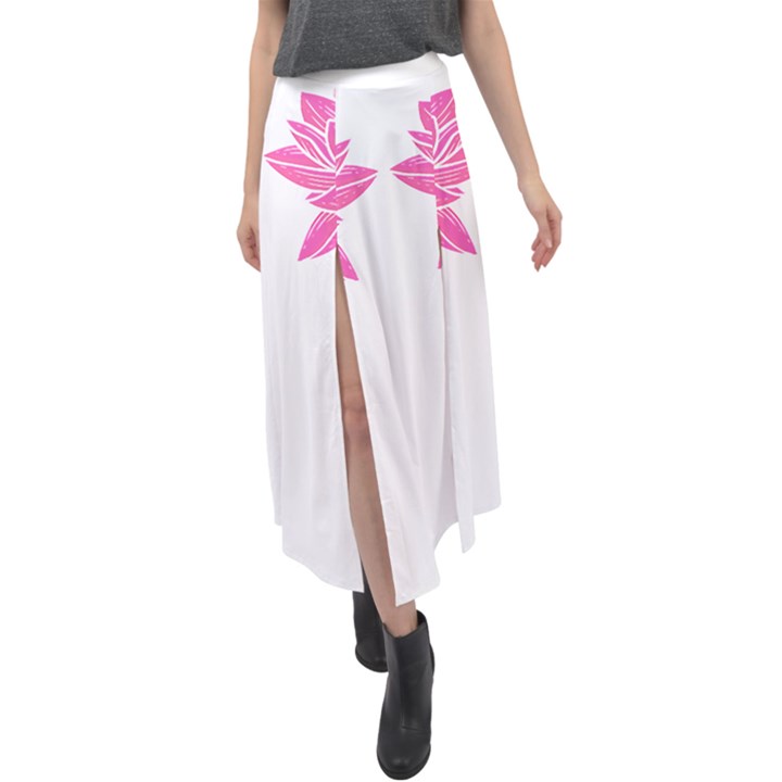 Breast Cancer T- Shirt Pink Ribbon Breast Cancer Survivor - Flowers Breast Cancer T- Shirt Velour Split Maxi Skirt