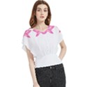 Breast Cancer T- Shirt Pink Ribbon Breast Cancer Survivor - Flowers Breast Cancer T- Shirt Butterfly Chiffon Blouse View1