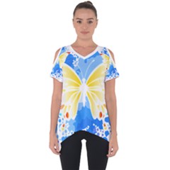 Butterfly Art T- Shirtbutterfly T- Shirt (3) Cut Out Side Drop T-shirt by EnriqueJohnson