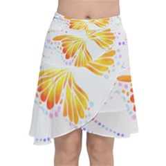 Butterfly Art T- Shirtbutterfly T- Shirt (5) Chiffon Wrap Front Skirt