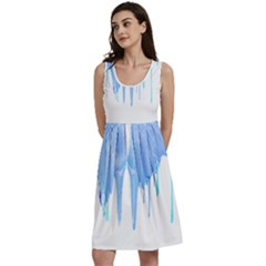 Butterfly Art T- Shirtmelting Butterfly Blue Wings Art  Design T- Shirt Classic Skater Dress