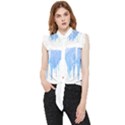 Butterfly Art T- Shirtmelting Butterfly Blue Wings Art  Design T- Shirt Frill Detail Shirt View1