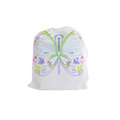 Butterfly Design T- Shirtbutterfly T- Shirt (2) Drawstring Pouch (medium) by EnriqueJohnson