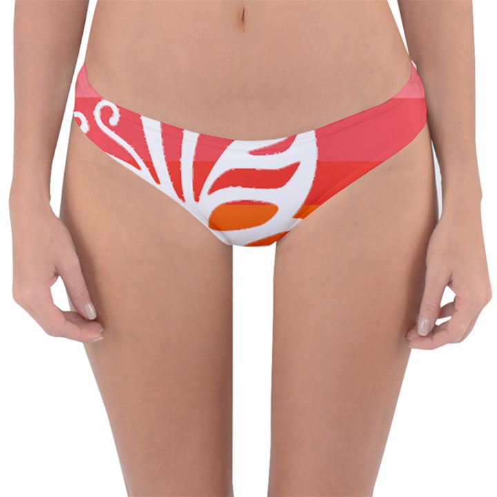 Butterfly T- Shirt Butterfly Orange Red Gradient T- Shirt Reversible Hipster Bikini Bottoms