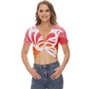 Butterfly T- Shirt Butterfly Orange Red Gradient T- Shirt Twist Front Crop Top View1