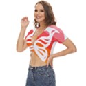 Butterfly T- Shirt Butterfly Orange Red Gradient T- Shirt Twist Front Crop Top View2