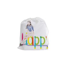 Happy Drawstring Pouch (small) by SychEva