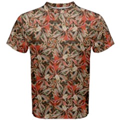 Red Blossom Harmony Pattern Design Men s Cotton T-shirt by dflcprintsclothing