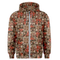 Red Blossom Harmony Pattern Design Men s Zipper Hoodie by dflcprintsclothing