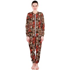 Red Blossom Harmony Pattern Design Onepiece Jumpsuit (ladies) by dflcprintsclothing