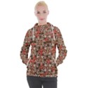 Red Blossom Harmony Pattern Design Women s Hooded Pullover View1