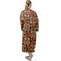 Red Blossom Harmony Pattern Design Maxi Velvet Kimono View2