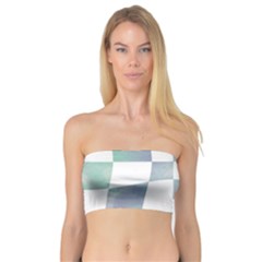 Checkerboard T- Shirt Psychedelic Watercolor Check Aqua T- Shirt Bandeau Top by EnriqueJohnson