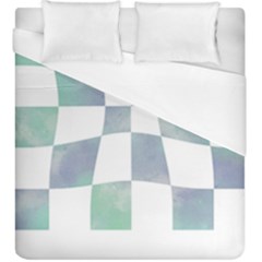 Checkerboard T- Shirt Psychedelic Watercolor Check Aqua T- Shirt Duvet Cover (king Size) by EnriqueJohnson