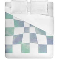 Checkerboard T- Shirt Psychedelic Watercolor Check Aqua T- Shirt Duvet Cover (california King Size) by EnriqueJohnson