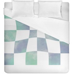 Checkerboard T- Shirt Psychedelic Watercolor Check Aqua T- Shirt Duvet Cover Double Side (king Size) by EnriqueJohnson