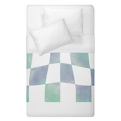 Checkerboard T- Shirt Psychedelic Watercolor Check Aqua T- Shirt Duvet Cover (single Size) by EnriqueJohnson