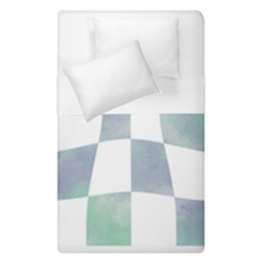 Checkerboard T- Shirt Psychedelic Watercolor Check Aqua T- Shirt Duvet Cover Double Side (single Size) by EnriqueJohnson