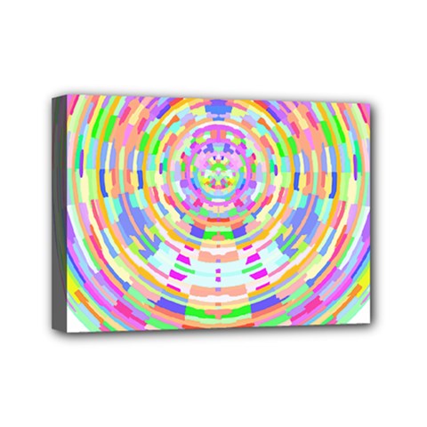 Circle T- Shirt Colourful Abstract Circle Design T- Shirt Mini Canvas 7  X 5  (stretched) by EnriqueJohnson