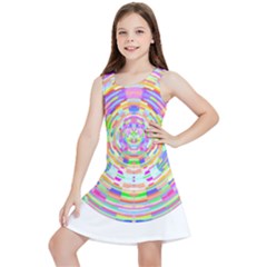 Circle T- Shirt Colourful Abstract Circle Design T- Shirt Kids  Lightweight Sleeveless Dress by EnriqueJohnson