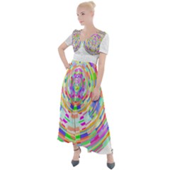 Circle T- Shirt Colourful Abstract Circle Design T- Shirt Button Up Short Sleeve Maxi Dress by EnriqueJohnson