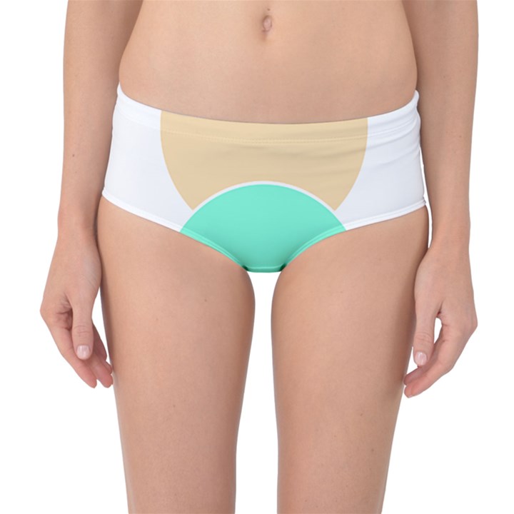 Circle T- Shirt Geo Metric Hues T- Shirt Mid-Waist Bikini Bottoms